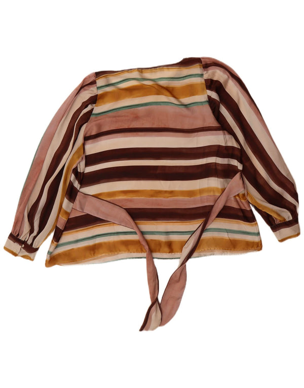 Zara Mujer Blusa Manga Larga Top UK 40 XL Rayas Multicolor