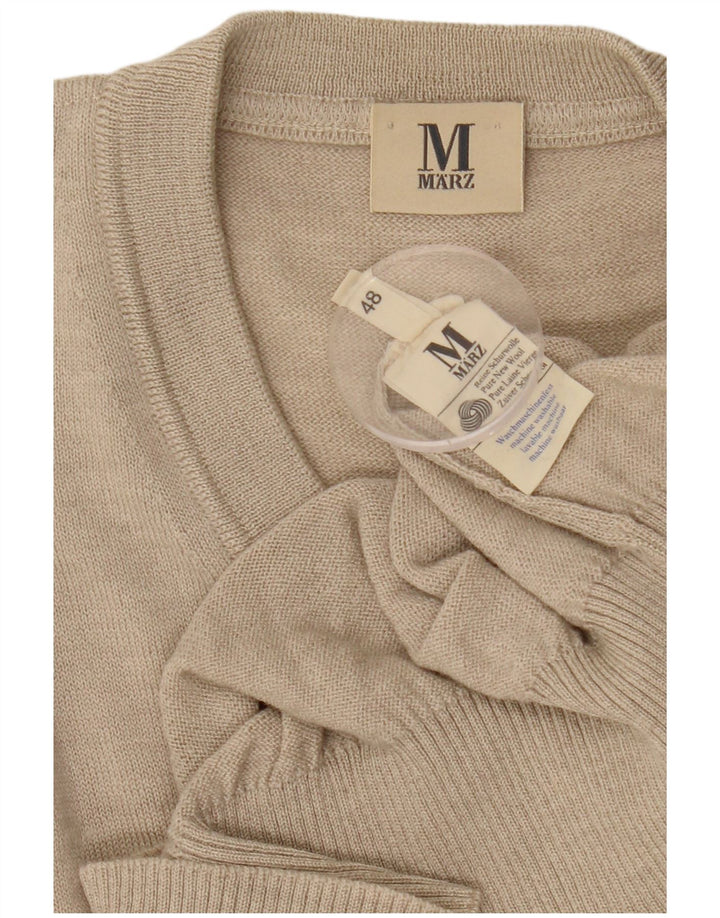 Marz Jersey con cuello en V para hombre IT 48 Lana beige medio