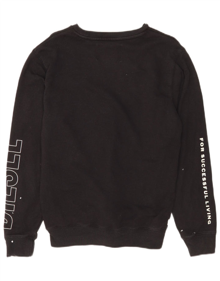 Diesel Sudadera Gráfica para Mujer Jumper UK 44 Mediano Algodón Negro