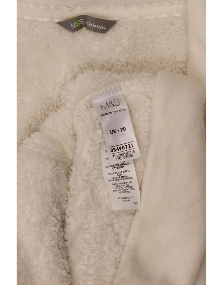 Marks & Spencer Chaqueta polar para mujer UK 20 2XL Algodón blanco