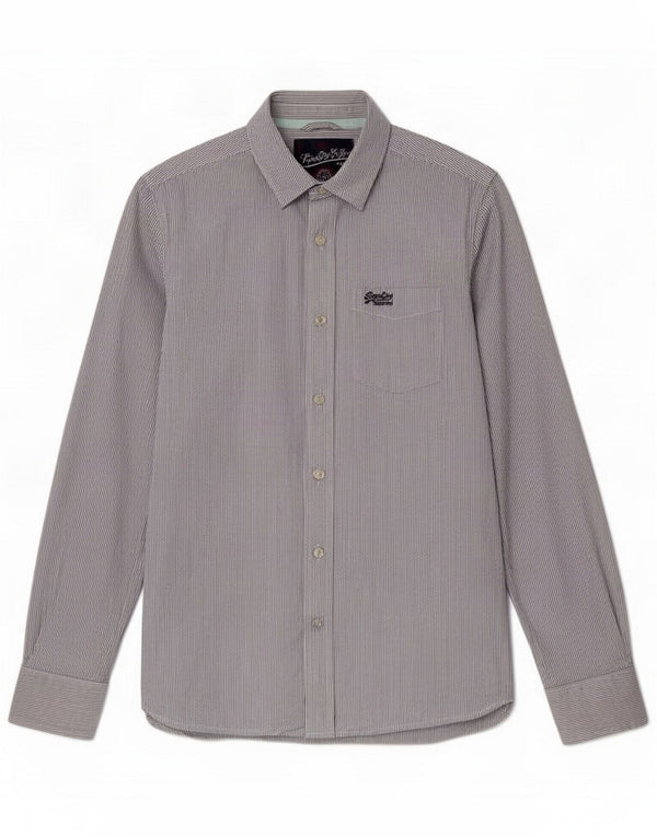 Camisa Superdry para hombre de algodón con rayas diplomáticas azules grandes