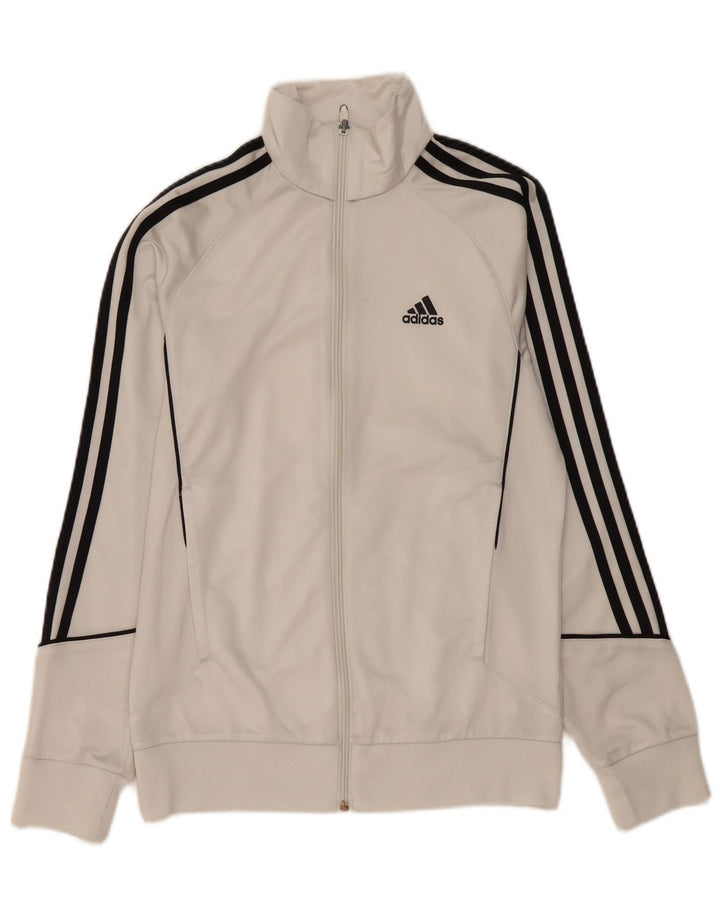 Adidas - Chaqueta de chándal para hombre, talla 36/38, poliéster blanco pequeño
