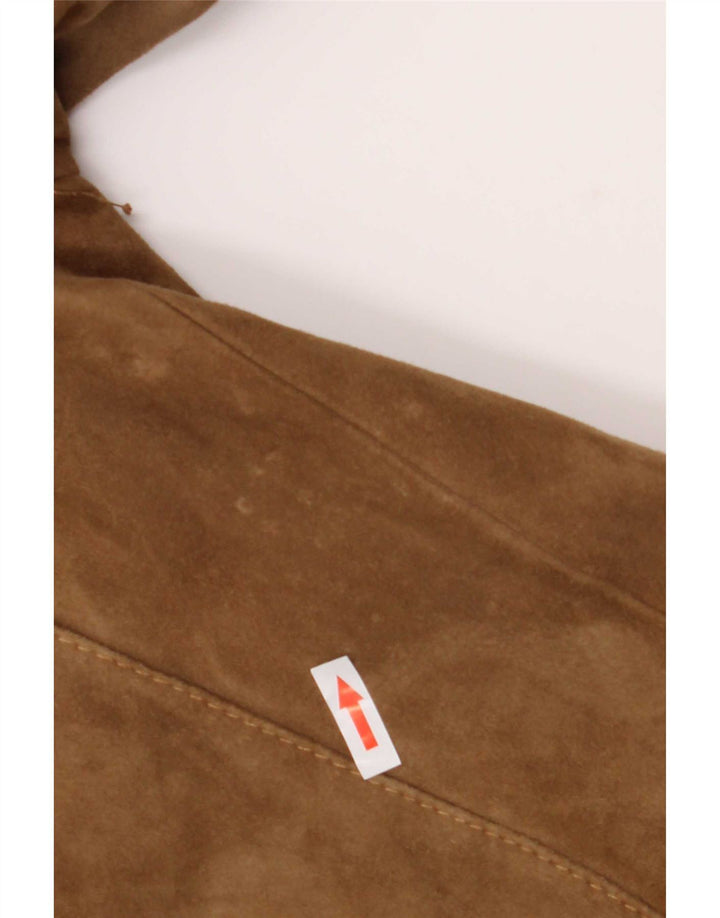 Samar Chaqueta Blazer de Ante con 4 Botones para Mujer UK 40 Medium Beige
