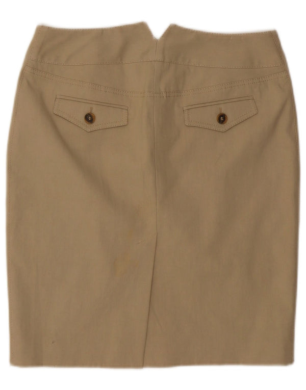 Karen Millen Falda recta para mujer UK 12 Medium W30 Algodón beige