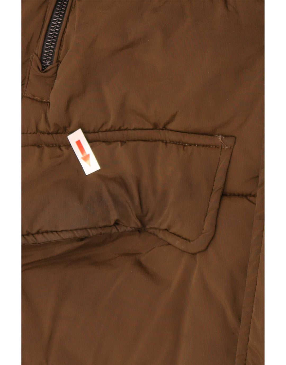 Zara Hombre Abrigo Acolchado UK 38 Medium Caqui Nylon Biker