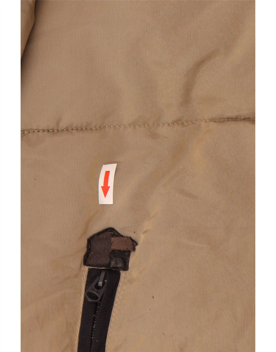 Zara Mens Chaqueta Acolchada Con Capucha UK 40 Large Beige Nylon