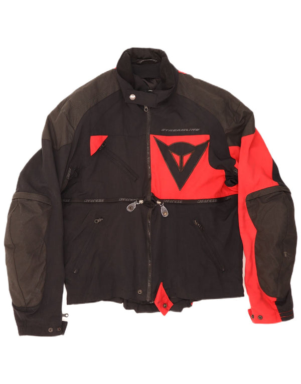Dainese Mens Moto Racer Graphic Bomber Jacket IT 54 Large Negro Colorblock
