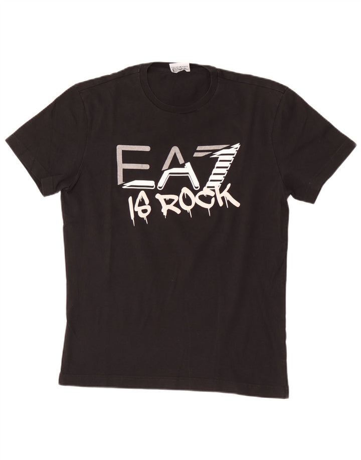 Emporio Armani - Camiseta gráfica para hombre, talla mediana, color negro