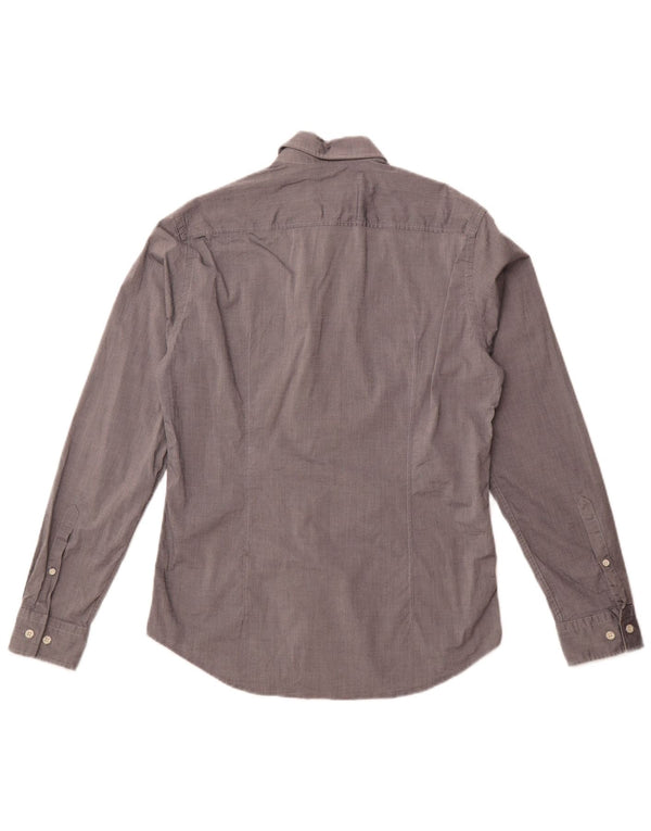 Camisa Hugo Boss Hombre Regular Fit Algodón Gris Pequeño