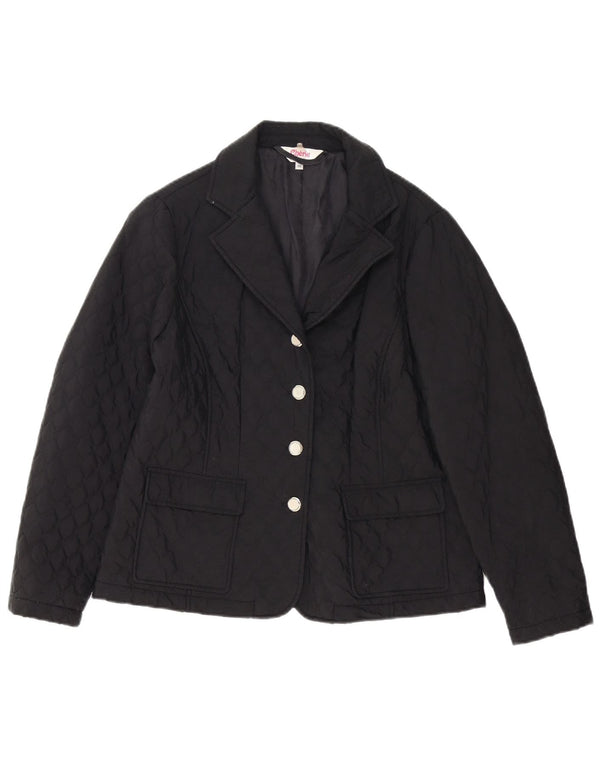 cherie Chaqueta tipo blazer acolchada con 4 botones para mujer IT 46 Grande Algodón negro