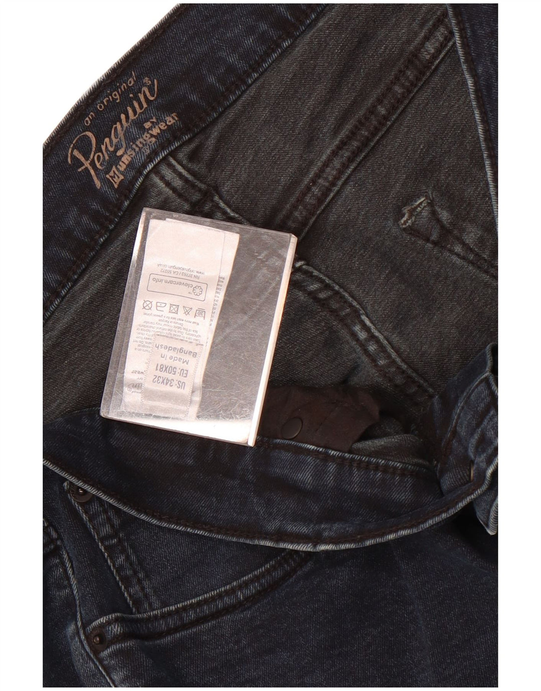 Vaqueros ajustados para hombre Penguin W34 L32 Algodón azul marino