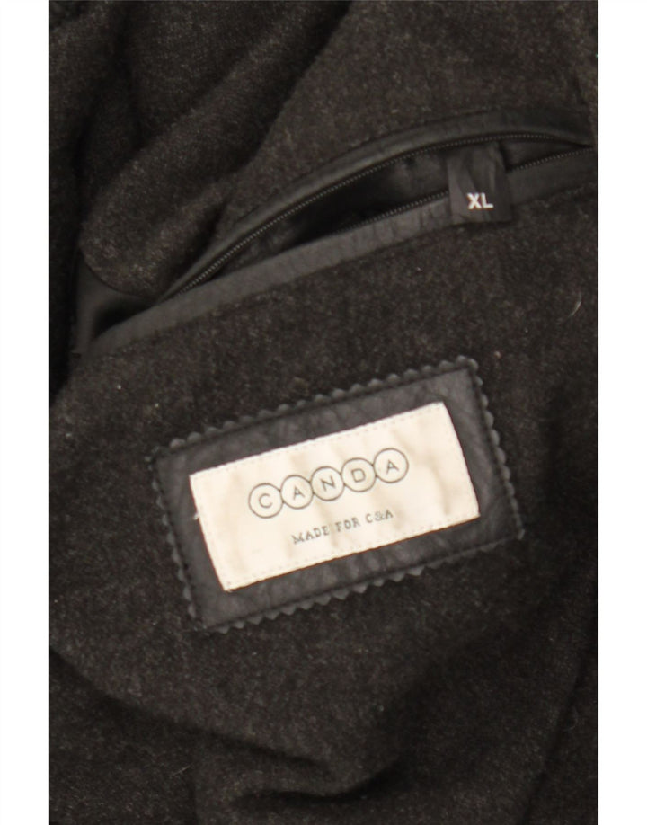 Canda Chaqueta de cuero para hombre UK 42 XL Cuero negro