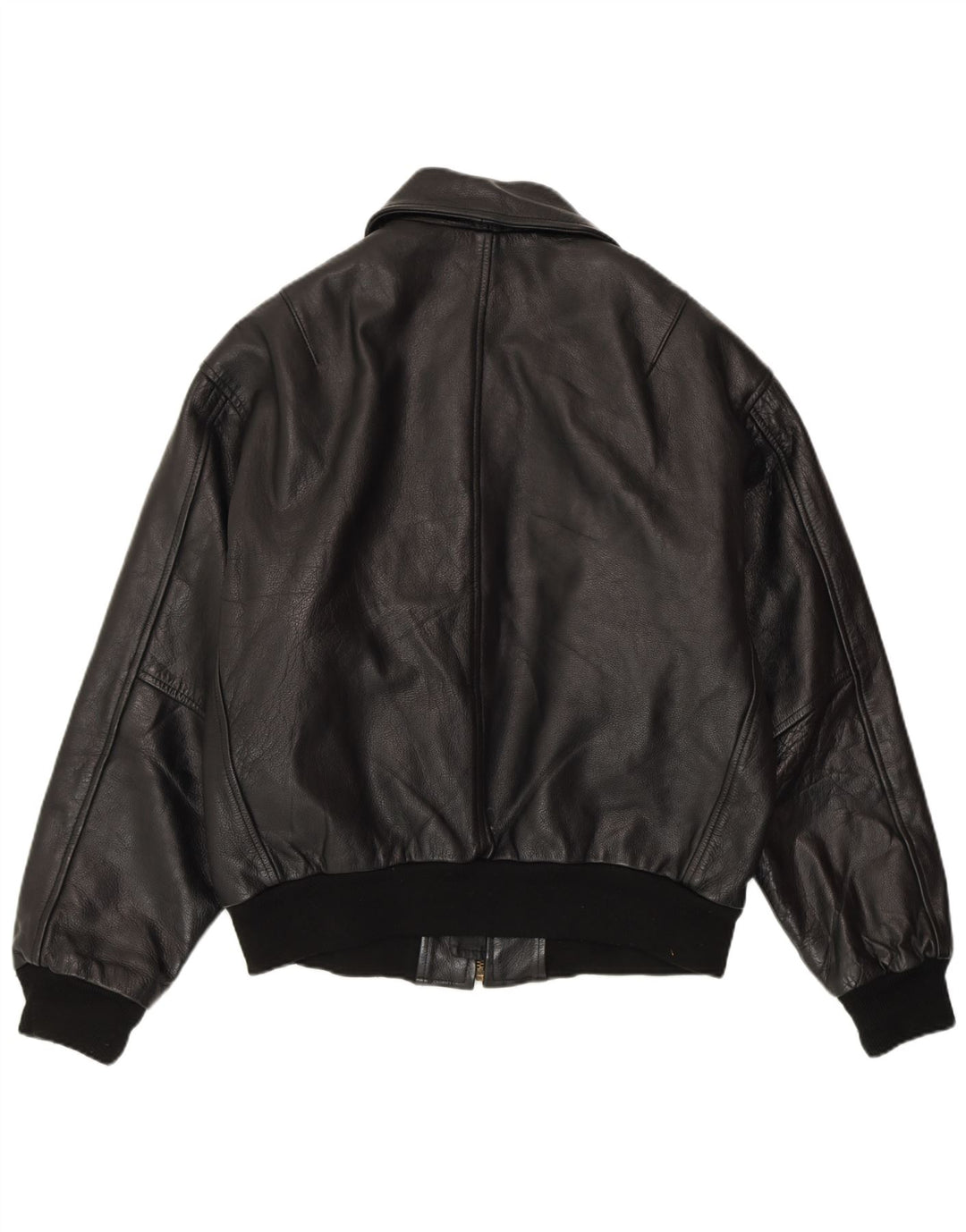 VINTAGE Chaqueta de cuero para hombre Reino Unido 40 Cuero negro grande