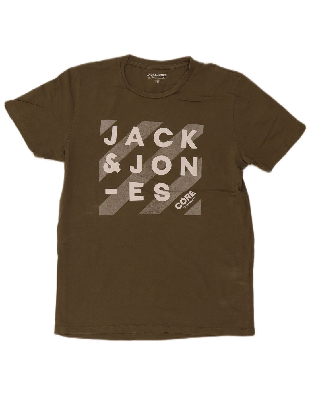 Jack & Jones Hombre Camiseta Gráfica Top Medium Khaki Algodón