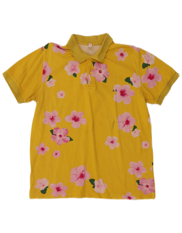 Sun68 Polo para mujer ES 40 XL Algodón floral amarillo