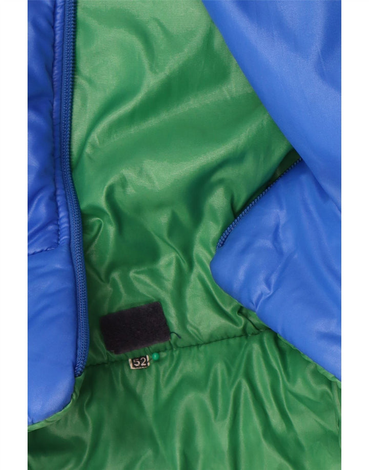 Chaqueta acolchada vintage para hombre IT 52 XL Azul Colorblock Poliamida