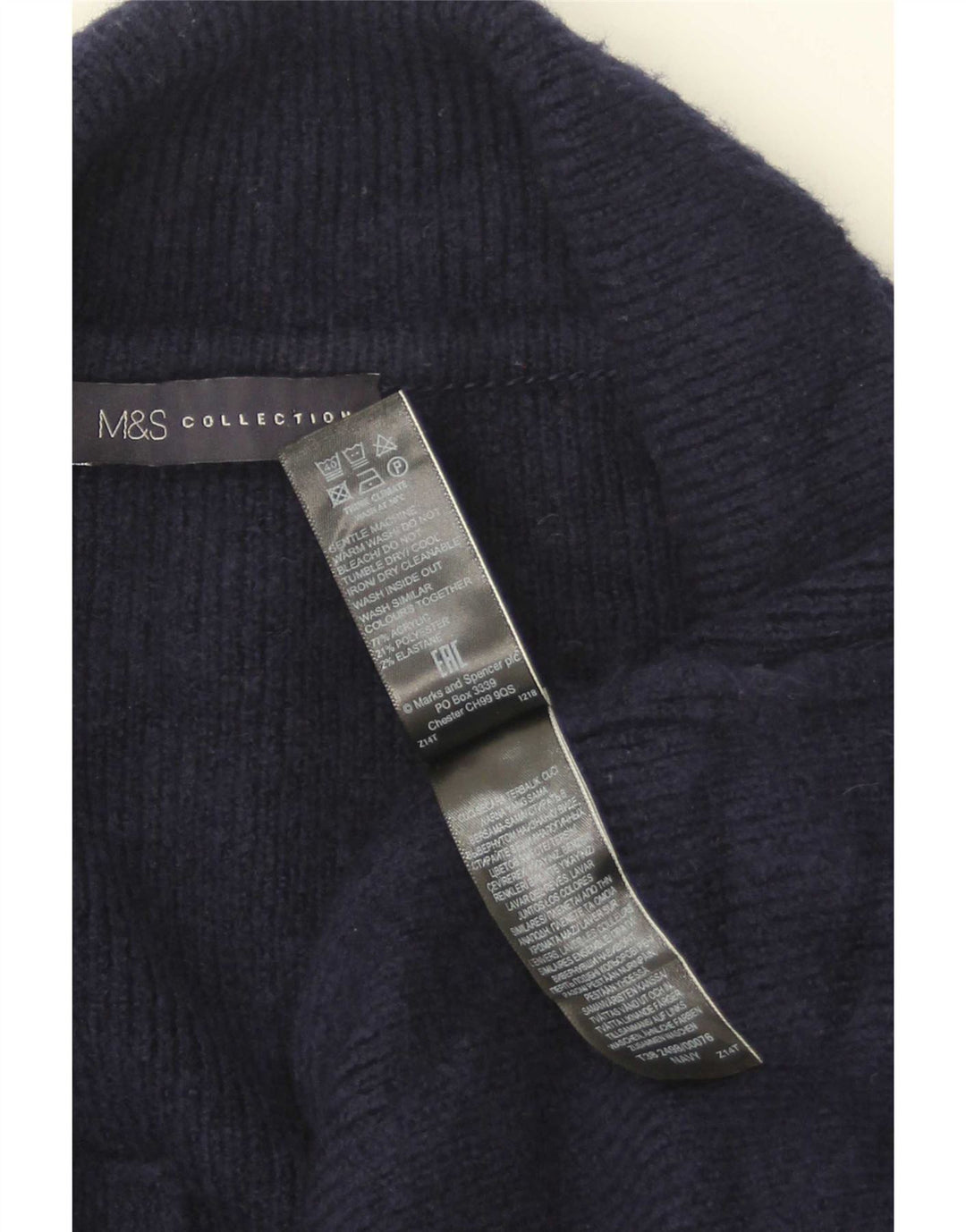 Marks & Spencer Suéter tipo cárdigan largo para mujer UK 46 Grande Azul marino