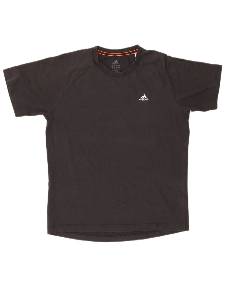 Adidas Mens Climalite Camiseta Top Medio Negro Algodón