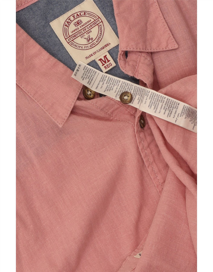 Camisa de manga corta para hombre Fat Face Lino rosa medio
