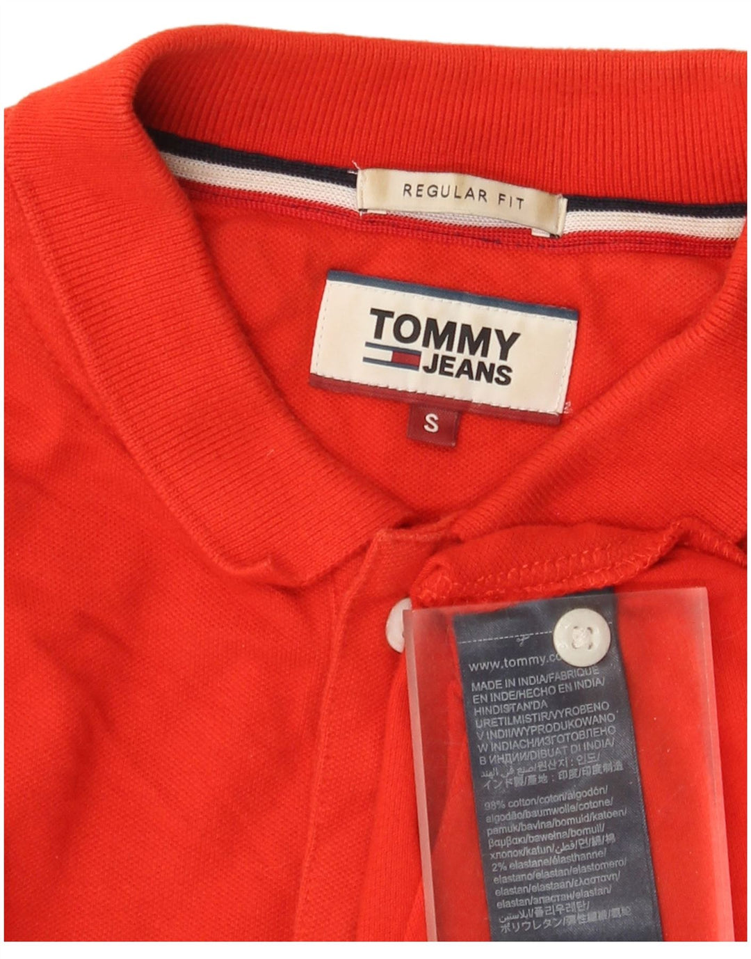 Tommy Hilfiger Polo de ajuste regular para hombre pequeño de algodón rojo
