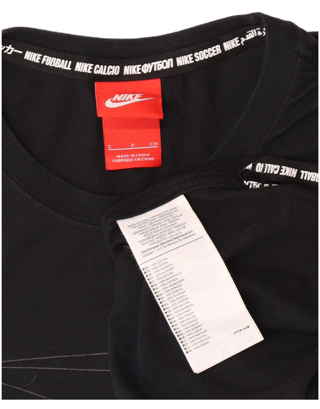 Nike Camiseta gráfica para hombre Top pequeño de algodón geométrico negro