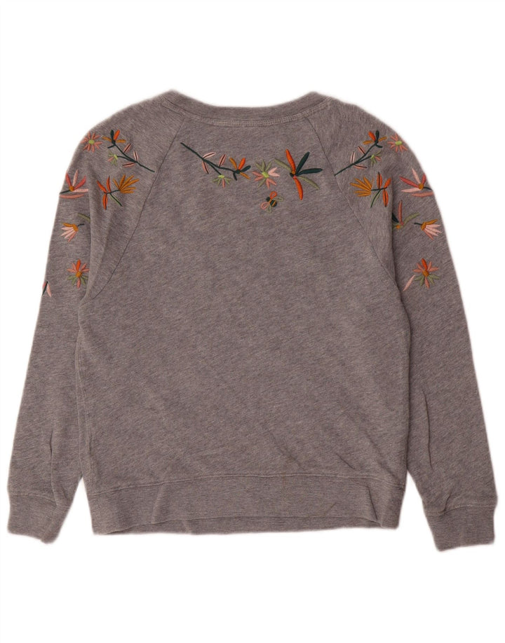 WHITE STUFF Sudadera para mujer Jumper UK 6 XS Algodón floral gris