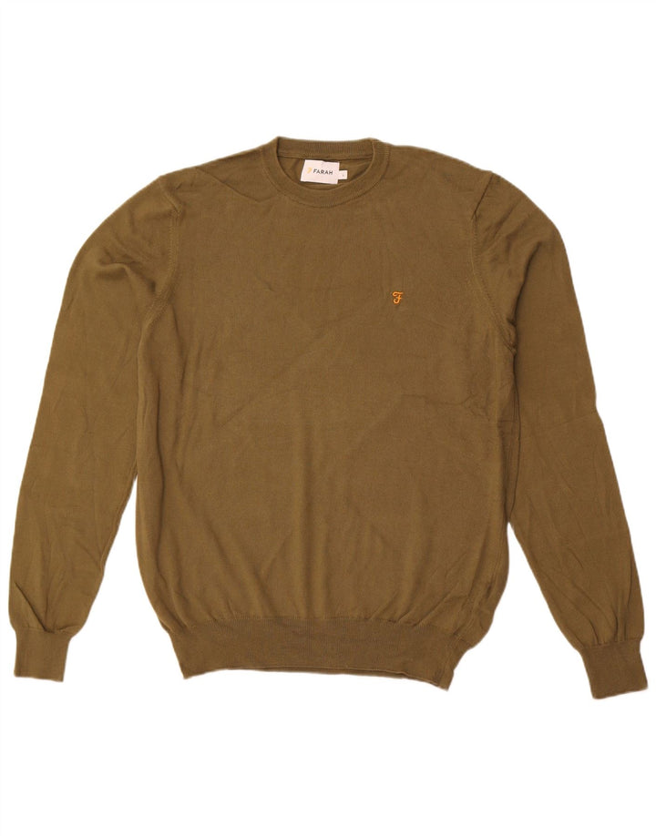 Farah Hombre Jersey De Cuello Redondo Jersey Grande Caqui Algodón