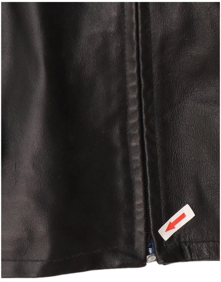 Vintage hombres chaqueta de cuero Reino Unido 40 grande negro