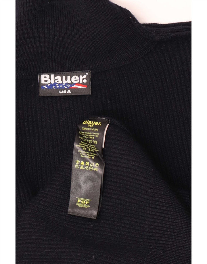 Blauer Jersey con Cuello Alto para Hombre de Lana Azul Marino Mediano