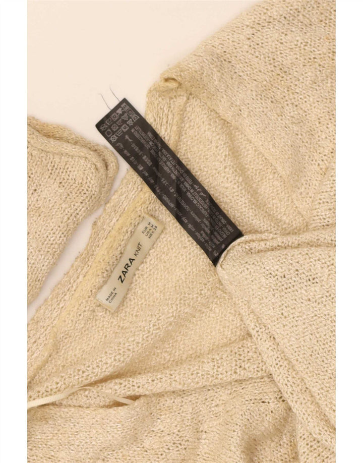 Zara Mujer Suéter Cárdigan Extragrande Reino Unido 44 Acrílico Beige Medio