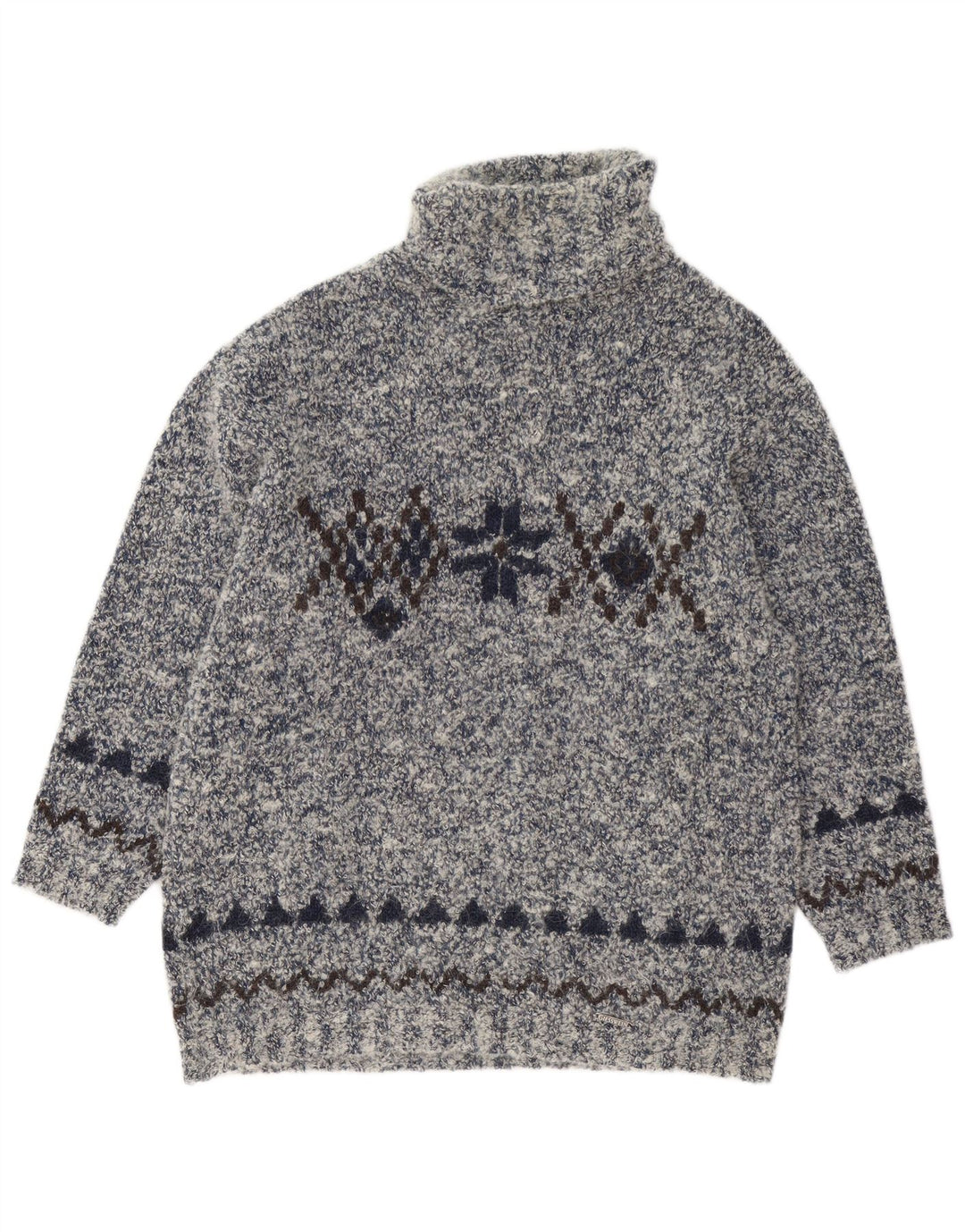 GIESSWEIN Jersey con cuello vuelto para mujer EU 40 Gris medio Fair Isle