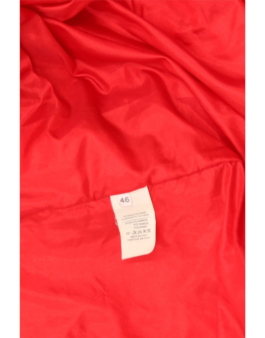 VINTAGE Chaqueta cortavientos con capucha para hombre IT 46 Bloque de color rojo grande