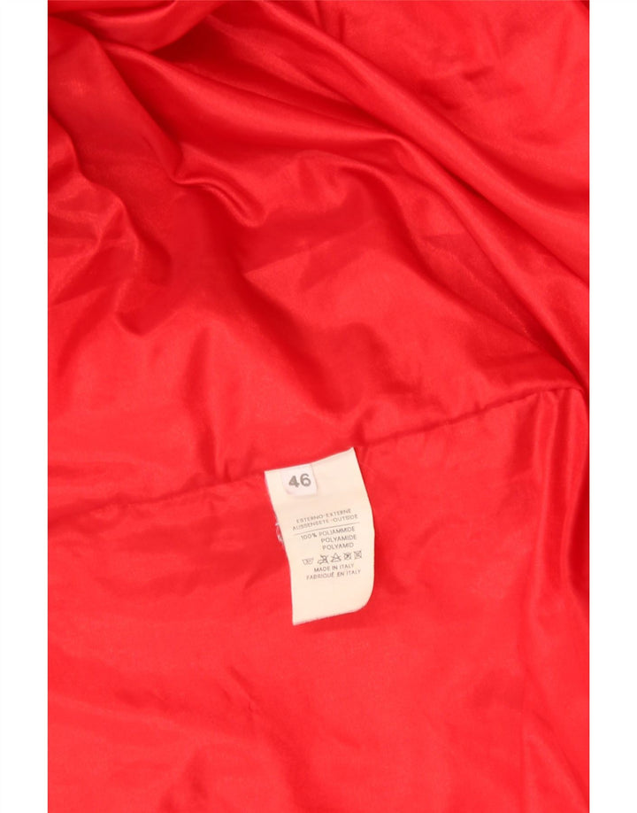 VINTAGE Chaqueta cortavientos con capucha para hombre IT 46 Bloque de color rojo grande