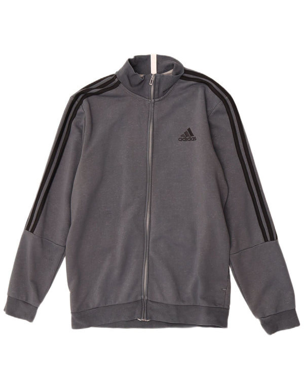 Adidas - Chaqueta de chándal para hombre, talla 40/42, algodón gris medio