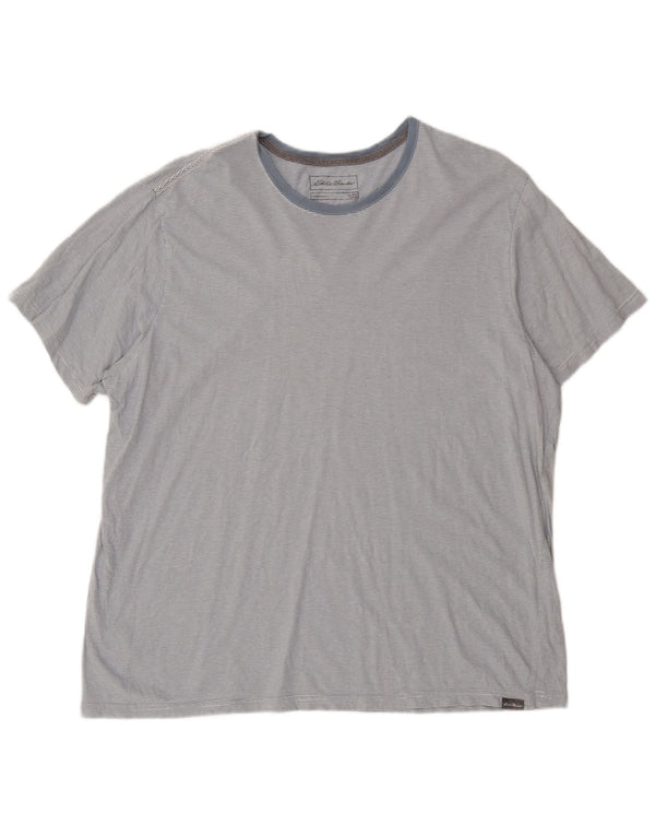 Eddie Bauer Camiseta para hombre Top 2XL Gris Algodón a rayas