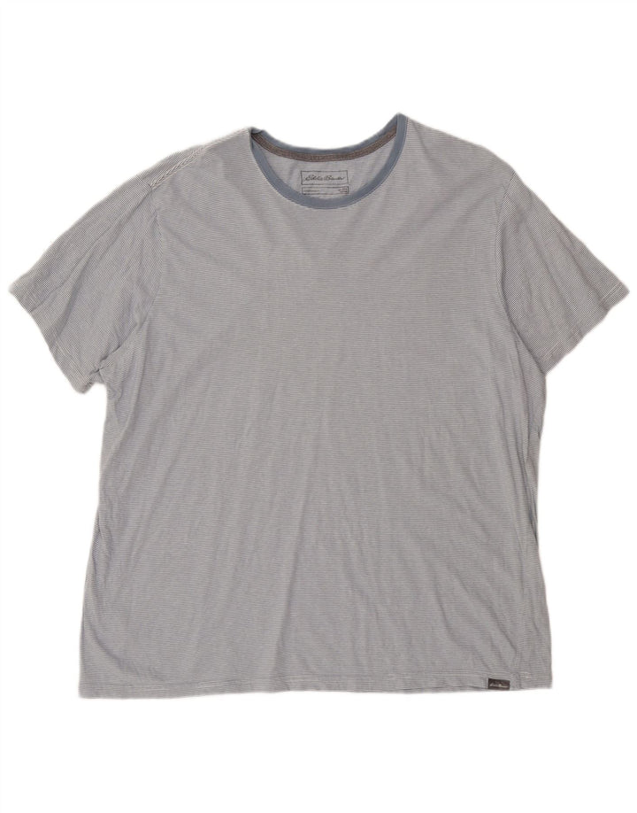 Eddie Bauer Camiseta para hombre Top 2XL Gris Algodón a rayas