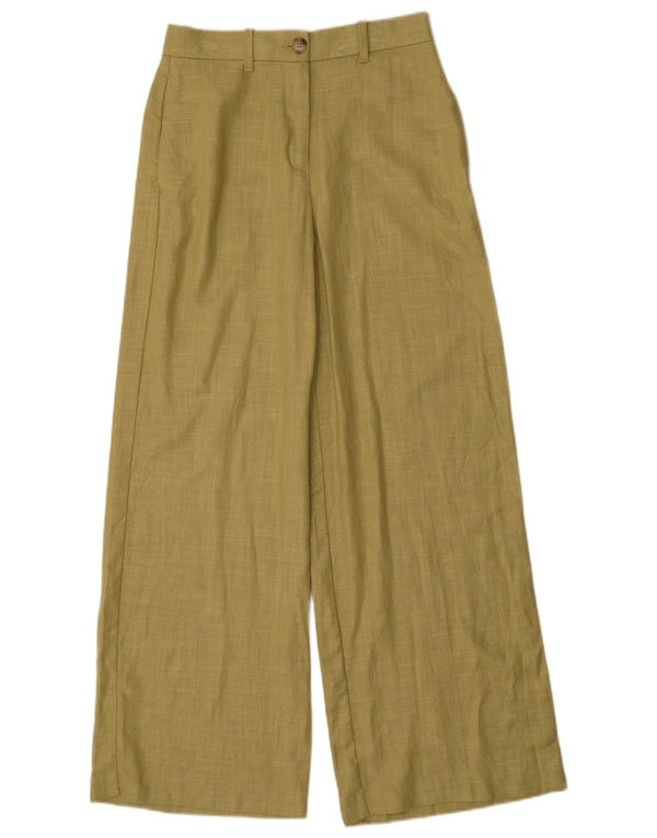 Marks & Spencer Pantalones chinos de pierna ancha para mujer UK 8 Small W26 L29 Verde