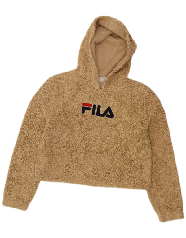 Fila Jersey con capucha de forro polar extragrande para mujer UK 10 Small Beige Poliéster