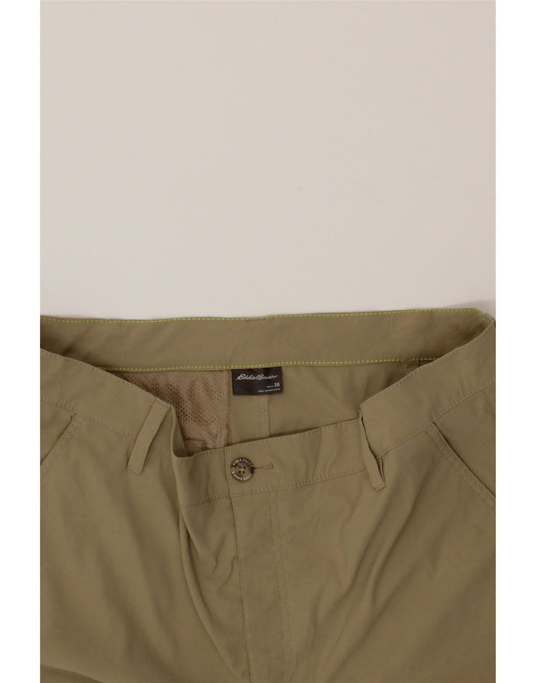 EDDIE BAUER Mens Chino Shorts W36 Large Beige Nylon Vintage Eddie Bauer and Second-Hand Eddie Bauer from Messina Hembry 