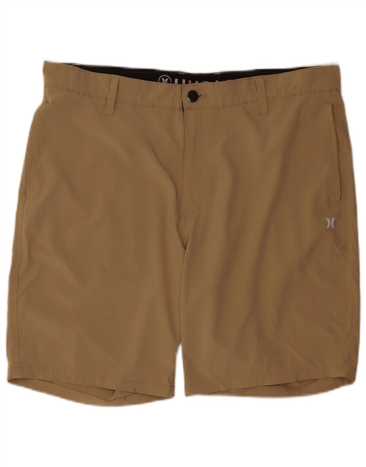 Hurley Pantalones cortos chinos para hombre W36 Poliéster marrón grande