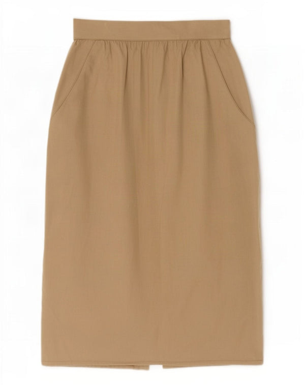 Falda lápiz vintage para mujer IT 42 Mediana W26 Algodón caqui