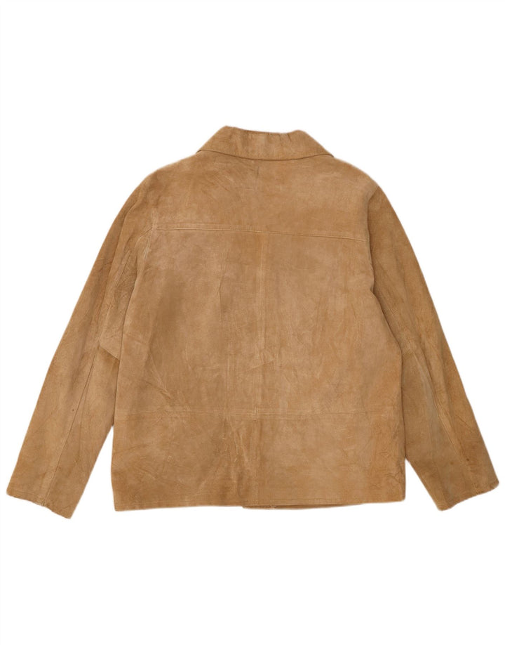 Donna Pelle Chaqueta de ante para mujer IT 52 2XL Cuero beige
