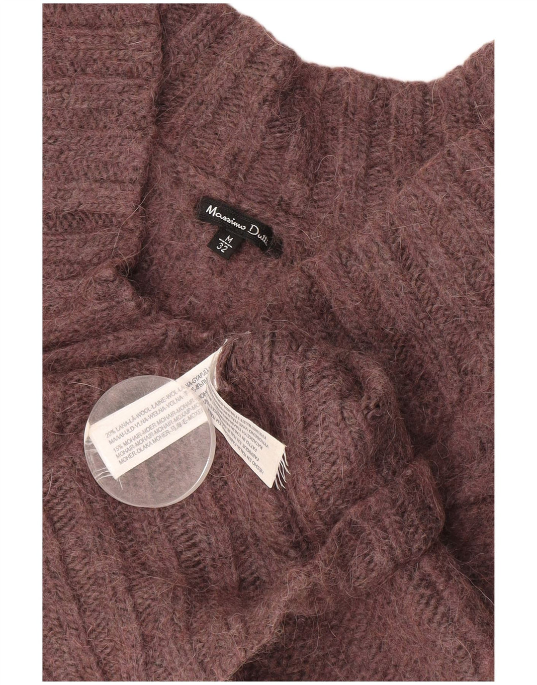 MASSIMO DUTTI Jersey con cuello en V para mujer UK 42 Medium Borgoña