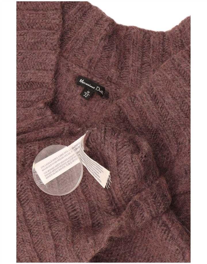 MASSIMO DUTTI Jersey con cuello en V para mujer UK 42 Medium Borgoña
