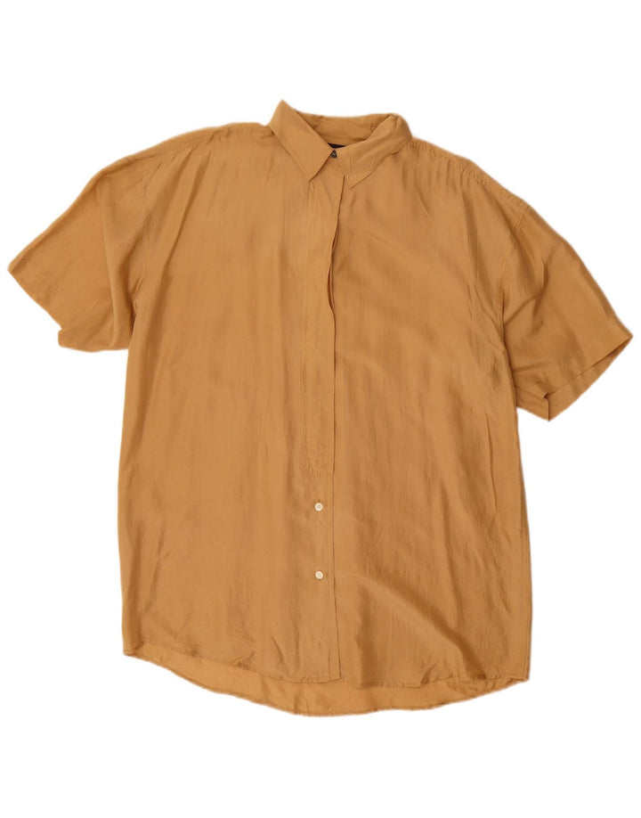 New York Studio Blusa de manga corta para mujer UK 44 Marrón medio
