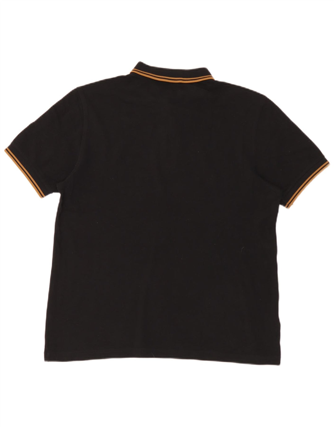 Fred Perry Polo para hombre grande de algodón negro