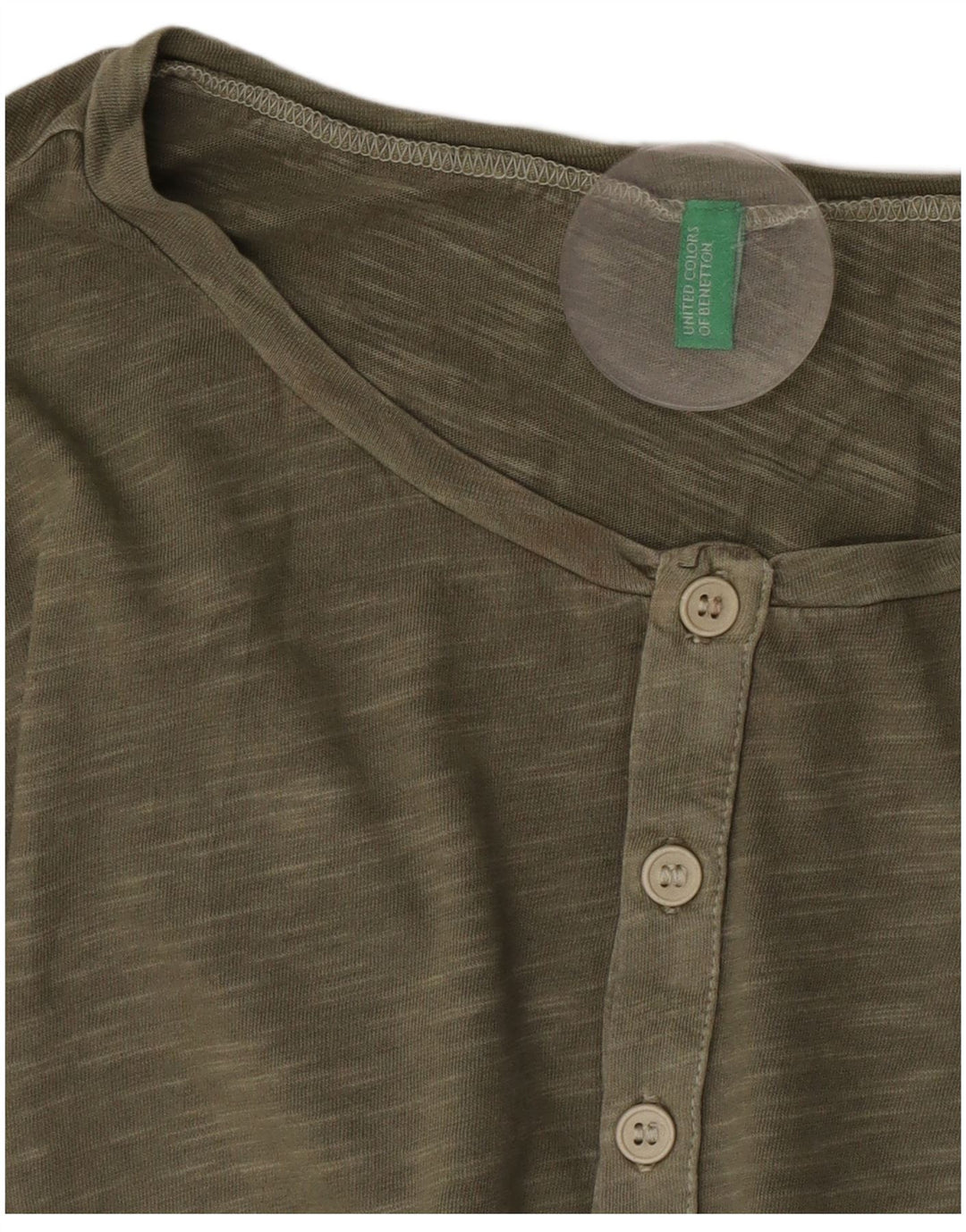 Benetton Hombre Top Manga Larga Medium Khaki Moteado
