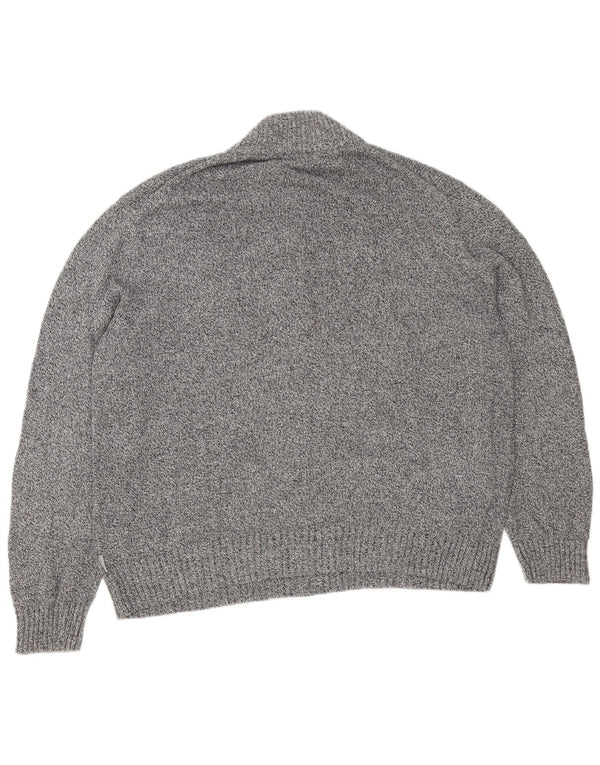 Calvin Klein Suéter tipo jersey con cuello y cremallera para hombre 2XL Algodón moteado gris