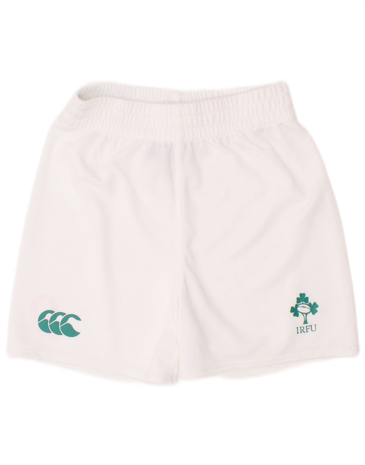 Canterbury Pantalones cortos deportivos con gráfico IRFU para niños 3-4 años Poliéster blanco
