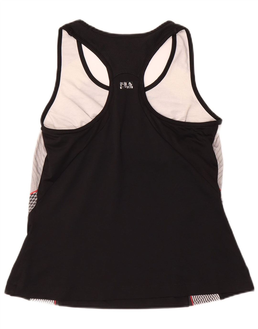 FILA Camiseta sin mangas para mujer UK 12 Medium Black Colourblock Poliéster